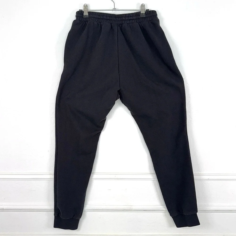 Adidas Mens Fleece Joggers Black Drawstring‎ Sweatpants Small Logo Activewear